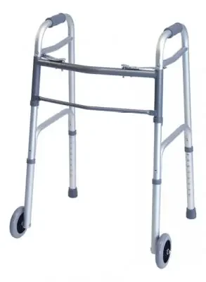 Lumex Everyday – Dual Release Folding Walker Adjustable Height Aluminum Frame 25-1/2 to 32-1/2 Inch Height – 716370A-2