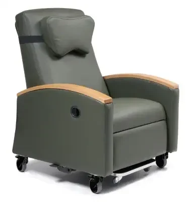 Lumex Ortho-Biotic II – Wood Cap Arm Recliner Blue Ridge Tente Caster – FR597G427