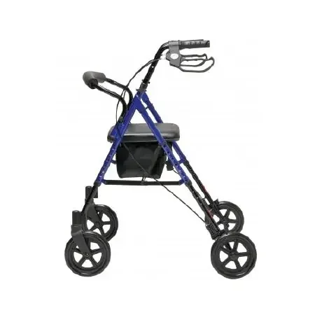 Lumex Set N‘ Go – 4 Wheel Rollator Blue Adjustable Height / Wide / Folding Aluminum Frame – RJ4718B
