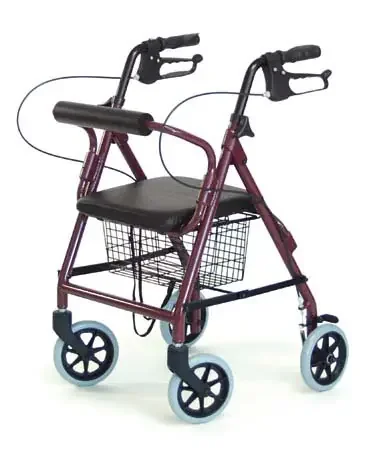 Lumex Walkabout Lite – 4 Wheel Rollator Royal Blue Adjustable Height / Lightweight / Folding Aluminum Frame – RJ4300B