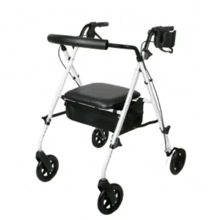 Luxe – 4 Wheel Rollator White Adjustable Height / Lightweight / Extra Wide / Folding – MDS86835W