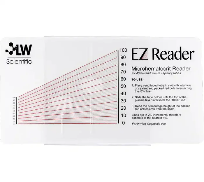 LW Scientific – EZ Reader Card 19 cm, With Sleeve For Hematocrit Centrifuge – ZCP-EZRD-HEM7