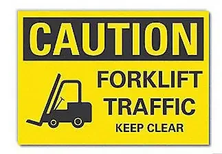LYLE – Door / Wall Sign Caution CAUTION Forklift Trucks Operating Beyond This Point – 456G86