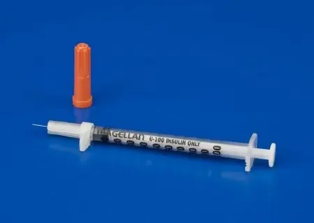 Magellan – Tuberculin Syringe with Needle Tray 1 mL 27 Gauge 1/2 Inch Regular Wall Sliding Safety Needle – 8881882712T