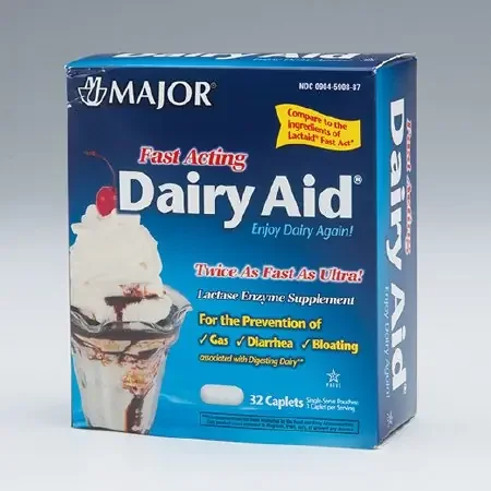Major – Dietary supplement Lactase Enzyme 9000 IU Strength Caplet 32 per Bottle – 00904590887