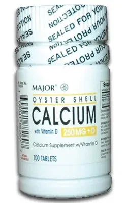 Major – Joint Health Supplement Calcium Carbonate 250 mg Strength Tablet 100 per Bottle – 00904188260