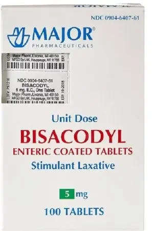 Major – Laxative Tablet 100 per Bottle 5 mg Strength Bisacodyl USP – 00904640761