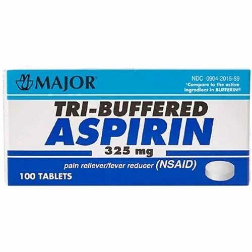 Major Pharmaceuticals, Pain Relief Major 325 mg Strength Aspirin / Calcium Carbonate Tablet 100 per Bottle, Count of 1