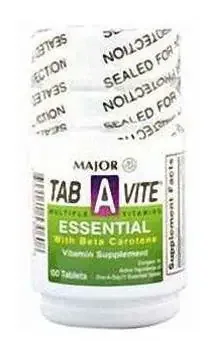 Major Tab-A-Vite – Multivitamin Supplement Vitamin A / Cholecalciferol / Ascorbic Acid 5000 IU – 400 IU – 60 mg Strength Tablet 30 per Bottle – 00904053046