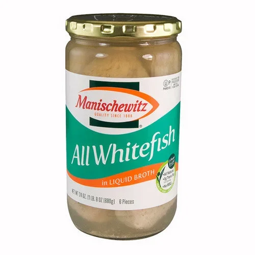 Manischewitz, Whitefish And Pike In Liquid Broth, 24 Oz(Case Of 6)