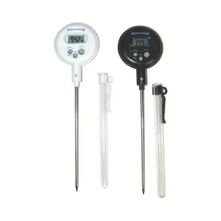 Marathon – Digital Laboratory Thermometer Fahrenheit / Celsius 14° to 392°F (-10° to +200°C) Stainless Steel Probe Free-standing Battery Operated – S40796