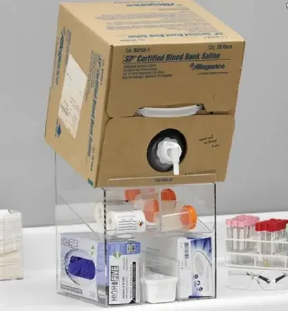 Market Lab – Cubitainer Stand with Organizer Clear Plastic 10 X 10 X 13 Inch – 2377