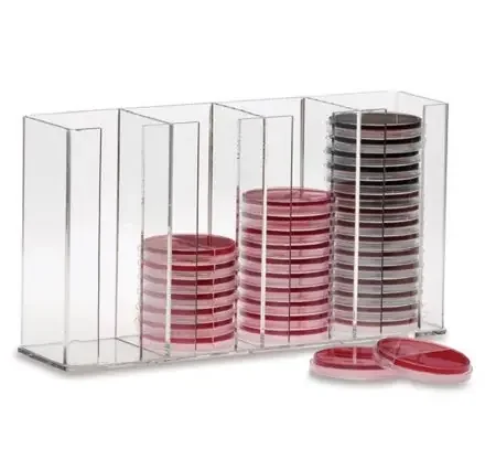 Market Lab – Holder 4 X 4 X 9 Inch, 4.25 X 6.43 Inch ID, 4 X 4.12 X 8.7 Inch OD, 1-Place For 100 mm Media Plates – 7009