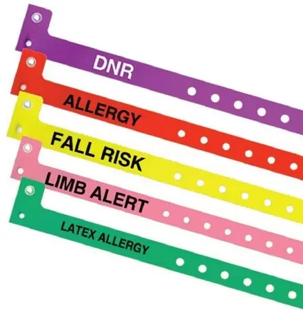 Market Lab – Identification Wristband Alert Band Permanent Snap Limb Alert – 14523PK