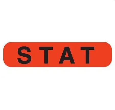 Market Lab – Pre-Printed Label Advisory Label Orange Paper STAT Black Alert Label 37-100 X 11-31/50 Inch – 8012