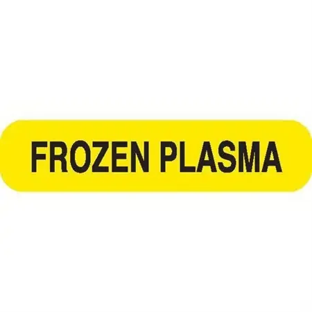 Market Lab – Pre-Printed Label Laboratory Use Yellow Paper FROZEN PLASMA Black Temperature Control 37-100 X 11-31/50 Inch – 6778
