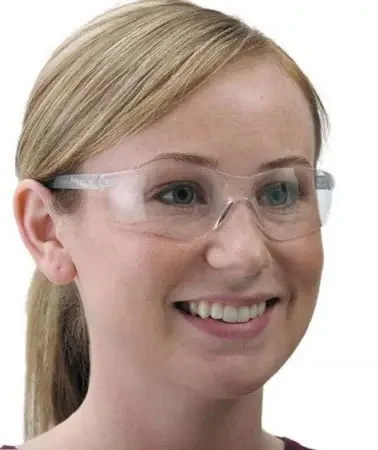 Market Lab – Safety Glasses Wraparound Uncoated Clear Tint Polycarbonate Lens Clear Frame Over Ear One Size Fits Most – 5206-CL