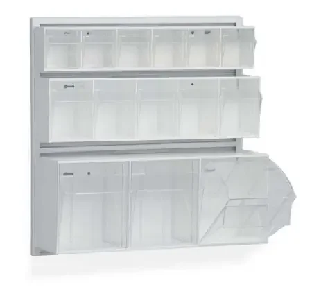 Market Lab – Tilt Front Bin Clear Plastic 7-3/4 X 9-1/2 X 23-1/2 Inch – 10383