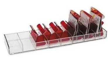 MarketLab – Blood Unit Boot Rack 1-1/2 X 5-1/3 X 20-1/3 Inch Clear Acrylic 8 Boot Stands – 1652