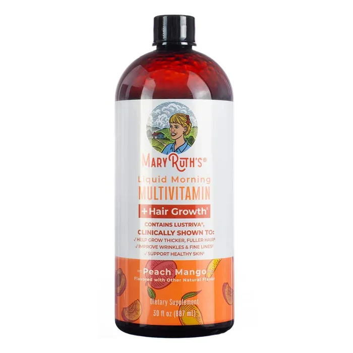 MaryRuth Liquid Morning Multivitamin + Hair Growth – Peach Mango