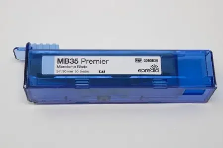 MB35 Premier – Microtome Blade Low Profile, Disposable, 35° Cutting Angle, 0.25 mm Thickness For use wuth Microtomes and Cryostats in the Preparation of Pathology Specimens – 3050835