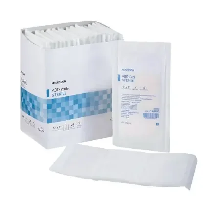 McKesson – Abdominal Pad Nonwoven Cellulose 5 X 9 Inch Rectangle Sterile – 16-4250