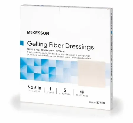 McKesson – Absorbent Gelling Fiber Dressing Carboxymethyl Cellulose (CMC) 6 X 6 Inch – 87600