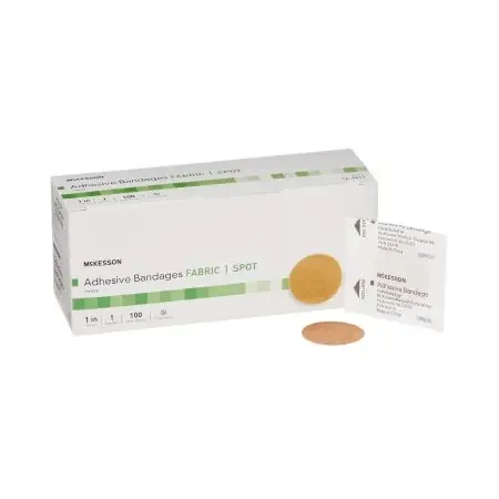 McKesson – Adhesive Spot Bandage 1 Inch Fabric Round Tan Sterile – 16-4812
