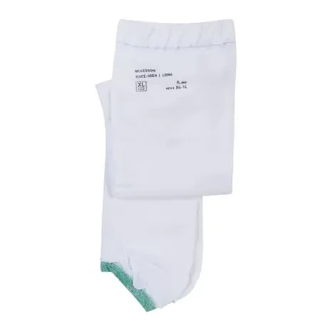 McKesson – Anti-embolism Stocking Knee High X-Large / Long White Inspection Toe – 84-14