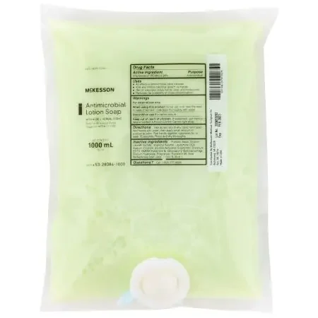 McKesson – Antimicrobial Soap Lotion 1,000 mL Dispenser Refill Bag Herbal Scent – 53-28086-1000