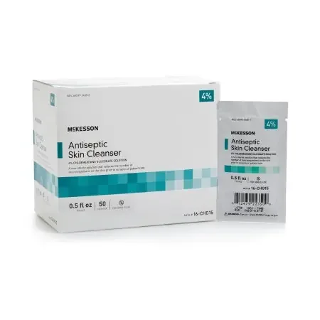 McKesson – Antiseptic Skin Cleanser 15 mL Individual Packet 4% Strength CHG (Chlorhexidine Gluconate) / Isopropyl Alcohol NonSterile – 16-CHG15