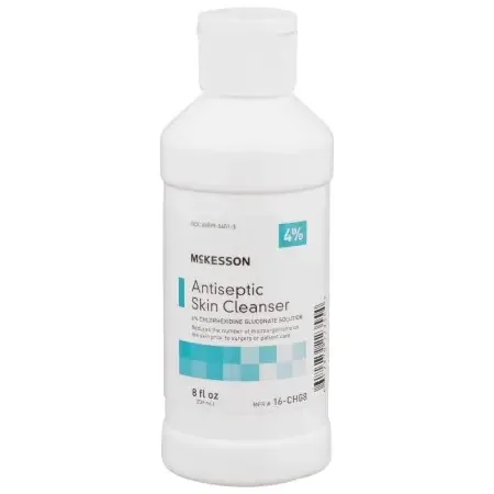 McKesson – Antiseptic Skin Cleanser 8 oz. Flip-Top Bottle 4% Strength CHG (Chlorhexidine Gluconate) / Isopropyl Alcohol NonSterile – 16-CHG8