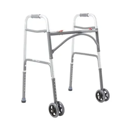 McKesson – Bariatric Folding Walker Adjustable Height Steel Frame 500 lbs. Weight Capacity 32 to 39 Inch Height – 146-10220-2WW