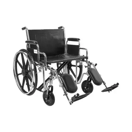 McKesson – Bariatric Wheelchair Dual Axle Desk Length Arm Swing-Away Elevating Legrest Black Upholstery 24 Inch Seat Width Adult 450 lbs. Weight Capacity – 146-STD24ECDDA-ELR