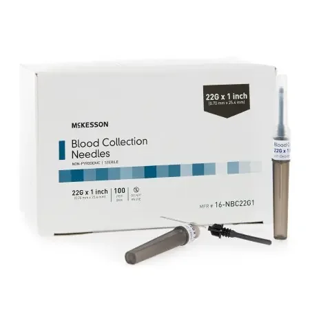 McKesson – Blood Collection Needle 22 Gauge 1 Inch Needle Length Conventional Needle Without Tubing Sterile – 16-NBC22G1