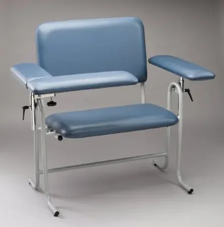 McKesson – Blood Drawing Chair 1 Straight Arm / 1 Flip Up Arm Blue – 63-20USUFX-1