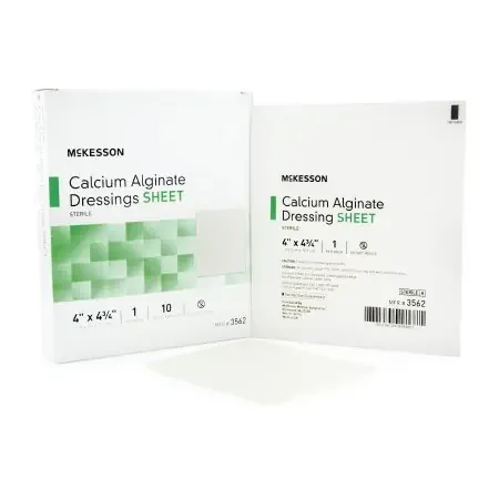 McKesson – Calcium Alginate Dressing 4 X 4-3/4 Inch Rectangle Calcium Alginate Sterile – 3562
