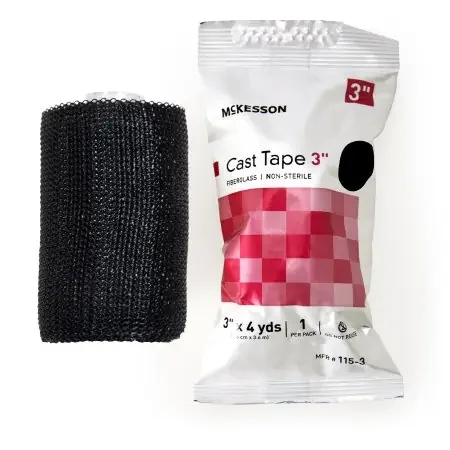 McKesson – Cast Tape 3 Inch X 12 Foot Fiberglass Black – 115-3A