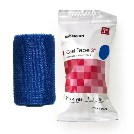 McKesson – Cast Tape 3 Inch X 12 Foot Fiberglass Blue – 115-3B