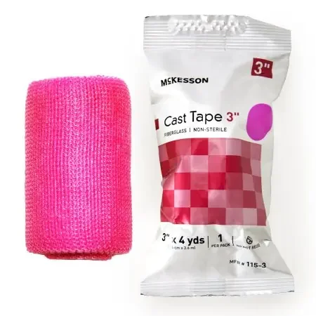 McKesson – Cast Tape 3 Inch X 12 Foot Fiberglass Pink – 115-3X