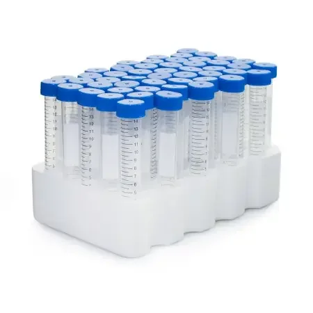 McKesson – Centrifuge Tube Conical Bottom Plain 17 X 120 mm 15 mL Blue Screw Cap Polypropylene Tube – 177-6286