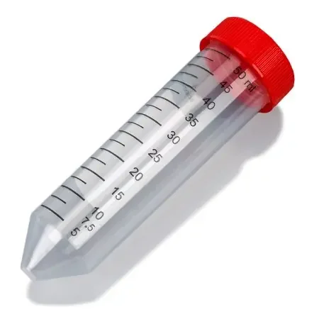 McKesson – Centrifuge Tube Conical Bottom Plain 50 mL Red Screw Cap Polypropylene Tube – 177-6297PL
