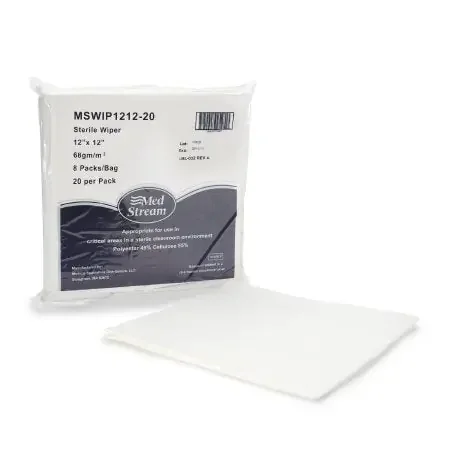 McKesson – Cleanroom Wipe ISO Class 5 White Sterile Polyester / Cellulose 12 X 12 Inch Disposable – MSWIP1212-20