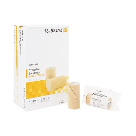 McKesson – Cohesive Bandage 4 Inch X 5 Yard Standard Compression Self-adherent Closure Tan NonSterile – 16-53414