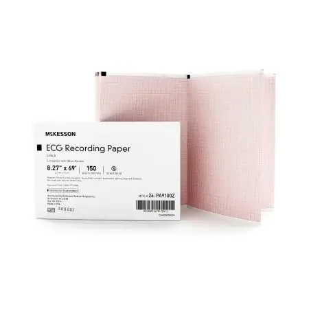 McKesson – Diagnostic Recording Paper Thermal Paper 8.27 Inch X 69 Foot Z-Fold Red Grid – 26-PA9100Z