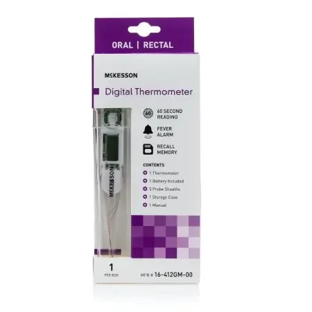 McKesson – Digital Stick Thermometer Oral / Rectal / Axillary Probe Handheld – 16-412GM-00