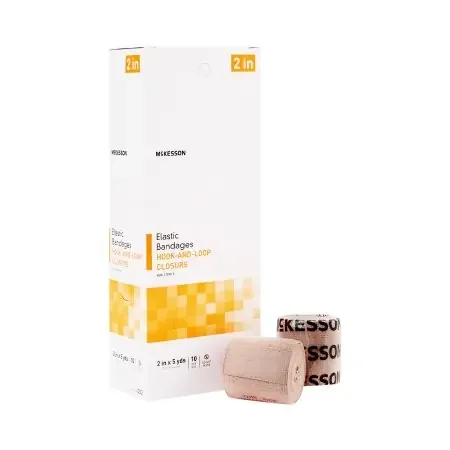 McKesson – Elastic Bandage 2 Inch X 5 Yard Standard Compression Hook and Loop Closure Tan NonSterile – 052