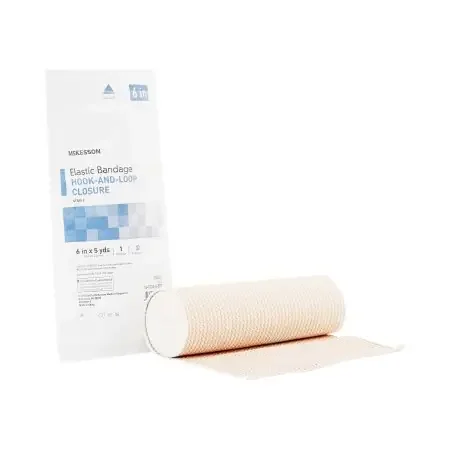 McKesson – Elastic Bandage 6 Inch X 5 Yard Standard Compression Hook and Loop Closure Tan Sterile – 16-1033-6-STR