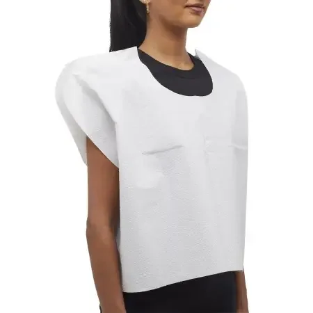 McKesson – Exam Cape White Front / Back Opening Without Closure Unisex – 18-10856