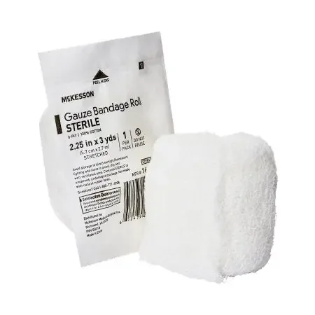 McKesson – Fluff Bandage Roll Gauze 6-Ply 2-1/4 Inch X 3 Yard Roll Shape Sterile – 16-4062